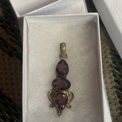 Sterling Silver And Amethyst Pendant 