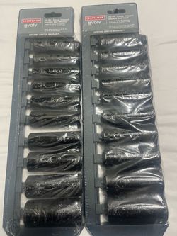 Craftman  10 pc deep impact  socket set metric  and a set of standard