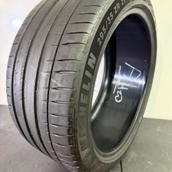 295 35 21  Michelin  Pilot Sport 4S  One Used Tire 80% Life 