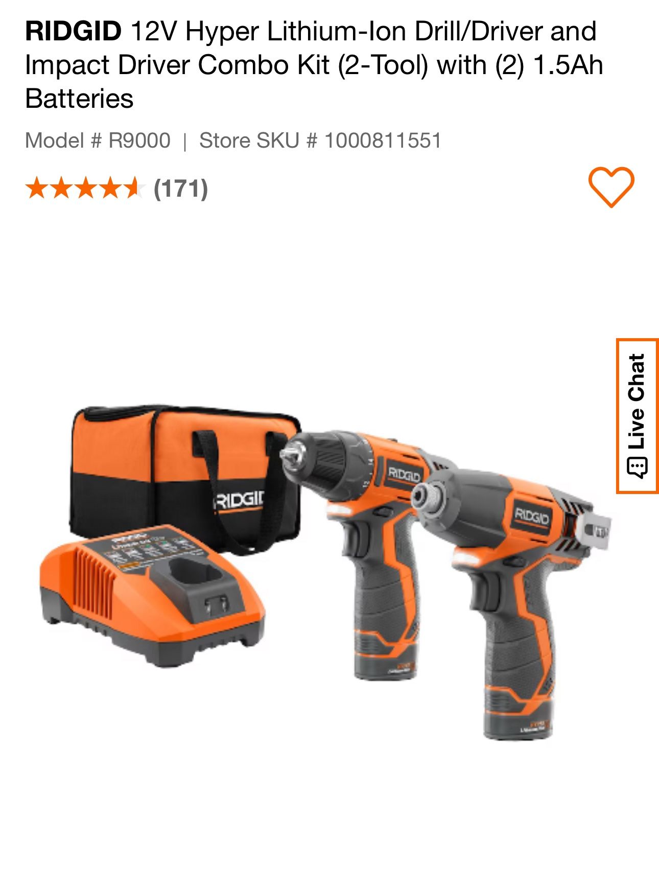 Rigid 12v Drill/driver And Impact Kit
