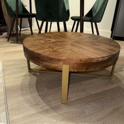 Round BOHO Wood Coffee Table