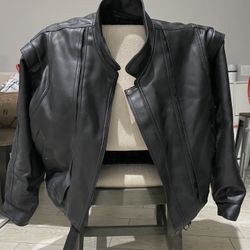 Retro Black Genuine Italian Leather Jacket Men’s XL