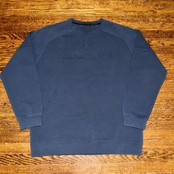 Alphalete Athletics Elements Navy Blue 3D Logo Crewneck Gym Pullover- Mens Large