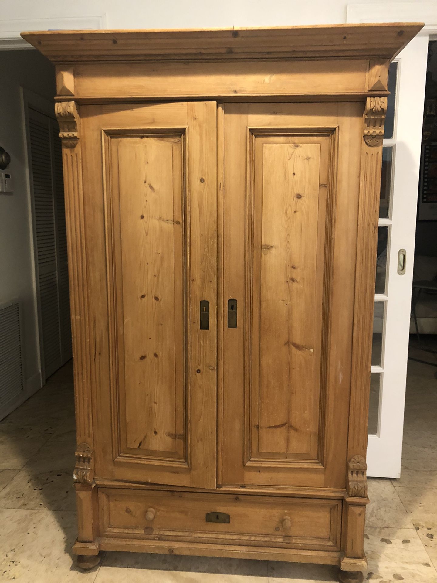 Antique pine armoire