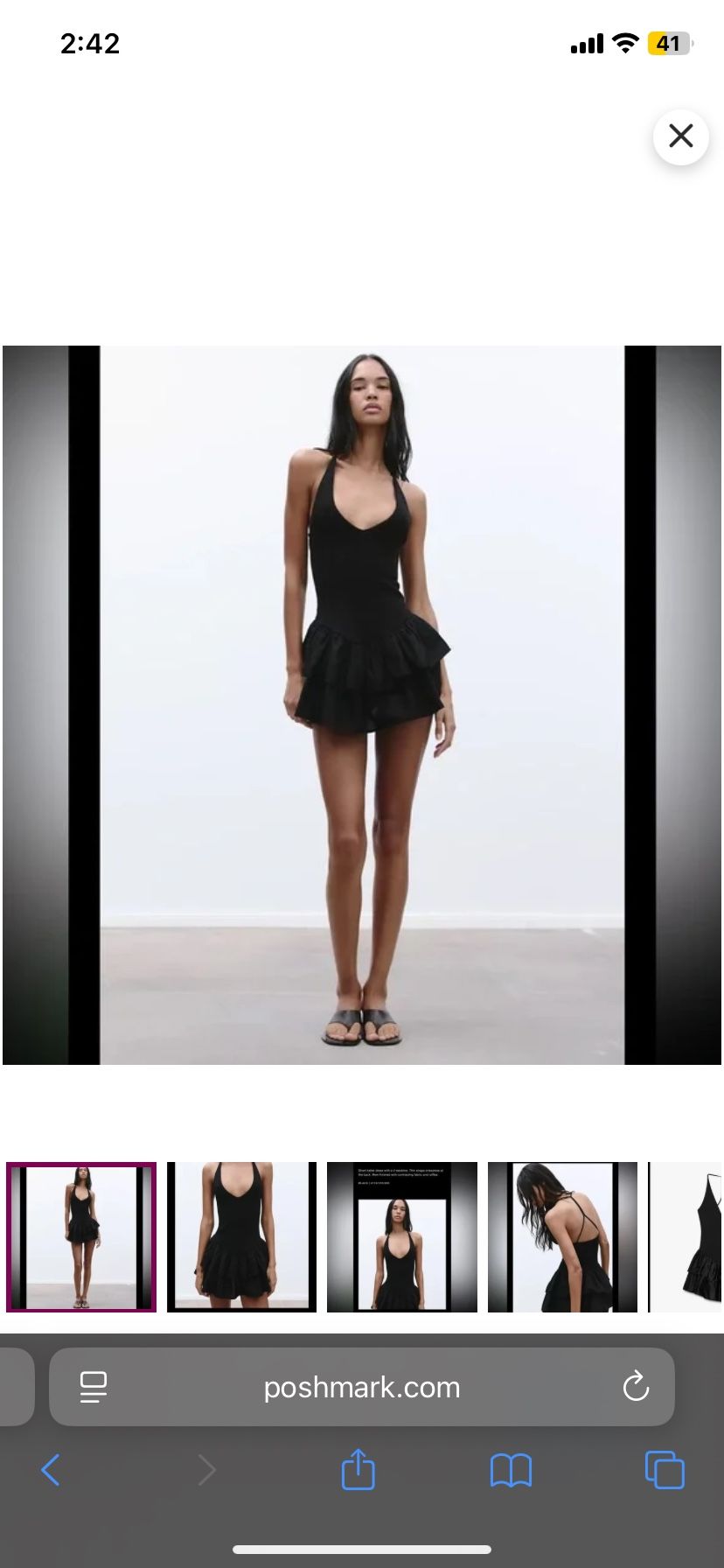 Zara black balloon dress