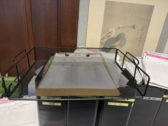 Black metal mesh tray