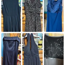 Misses/Junior Dresses S/M Lot Of 6- Navy/ Black/brown 