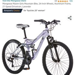 Mongoose Maxim Girls Mountain Bike 24 Inch Wheels Aluminum