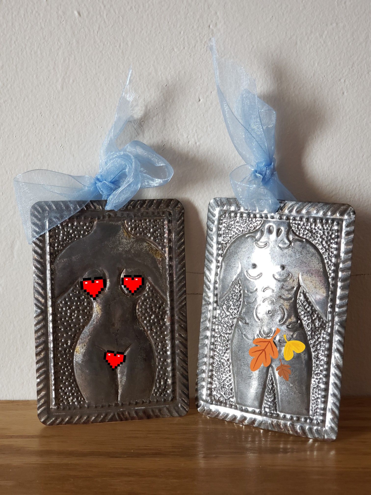 Mexican "Nude" Punched Tin Folk Art
