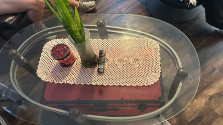 Oval Glass Top Coffee Table