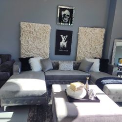 Double Chaise Grey Sectional $1399