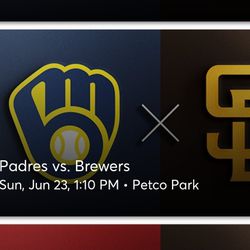 Padres Vs. Brewers: June 23rd 1:10 PM - Section 211 | Row 9 | Seats: 9, 10
