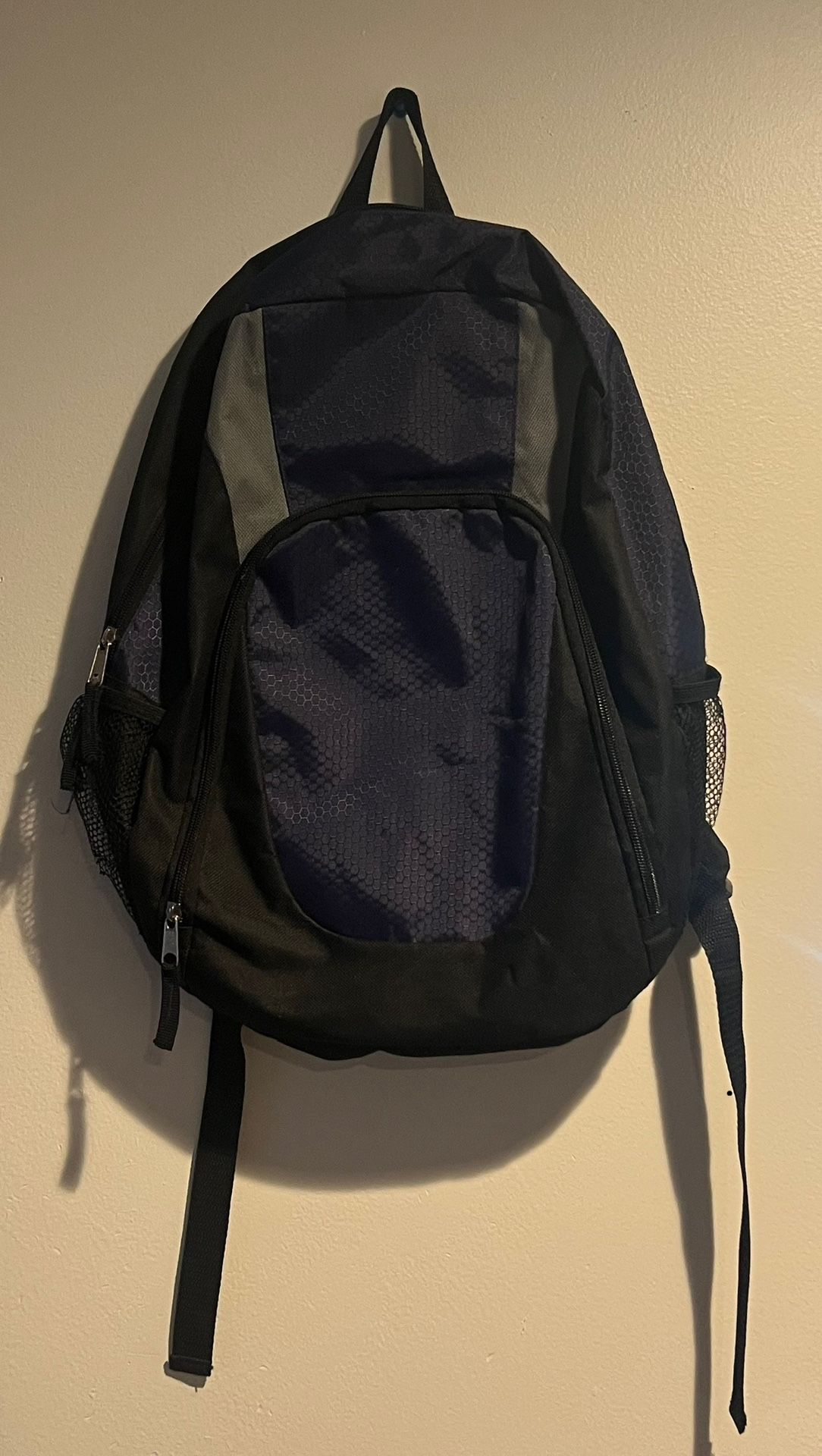 Navy Blue, Black And Gray Backpack