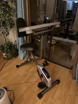 EXERPEUTIC EXERWORK Folding Exercise Desk Bike with 24 Workout Programs
