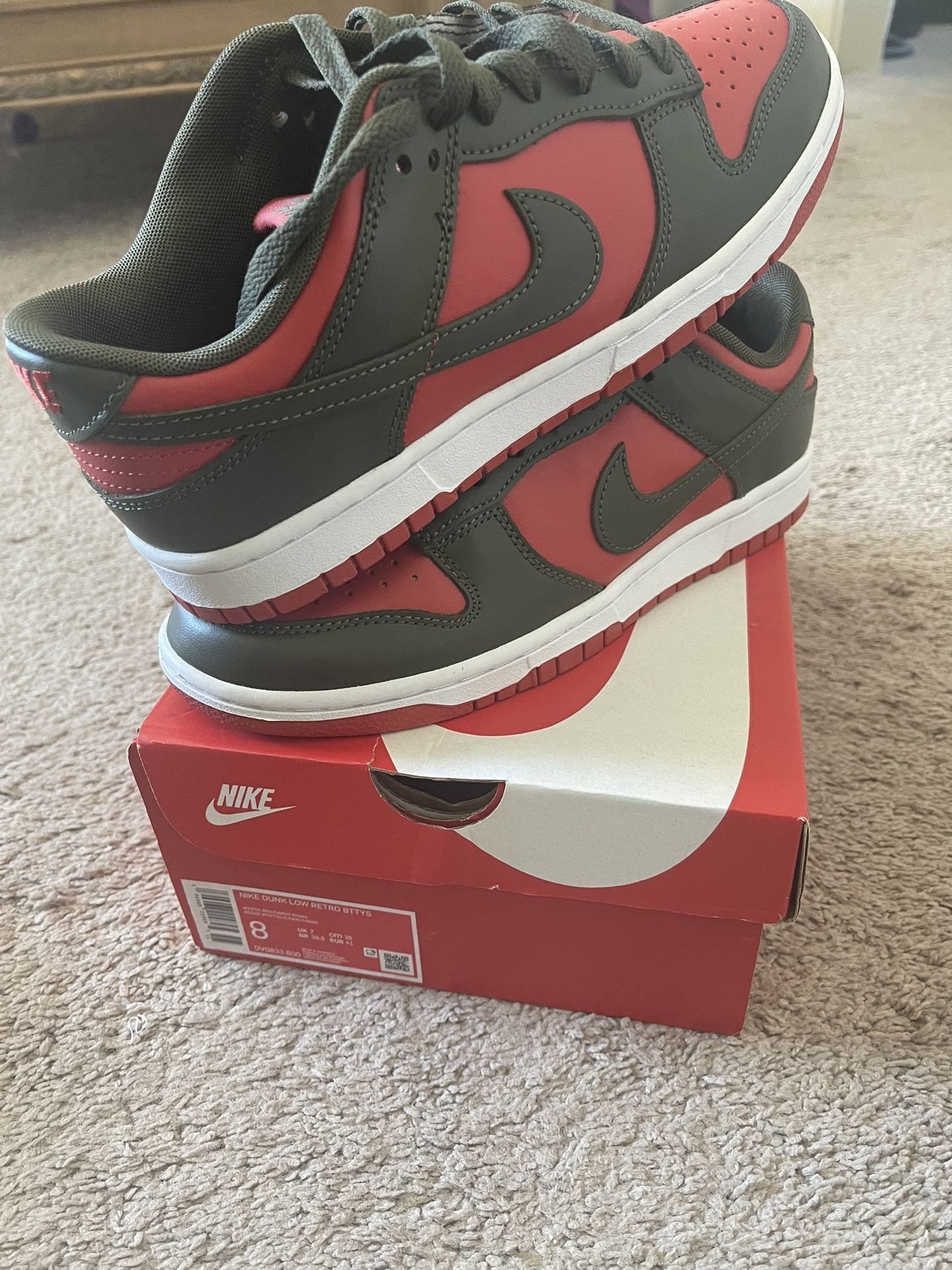 Brand New DS OG All Size 8 Nike Dunk Low Mystic Red