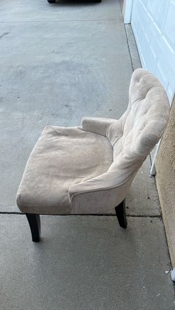 Oyster Velvet Fabric with Espresso Legs