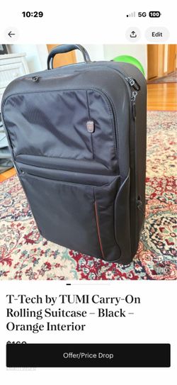 T-Tech by Tumi Black Carry-On Rolling Suitcase