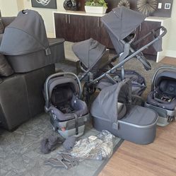 Uppababy V2 Vista double stroller set for twins mesa v2 car seats bassinets rumbleseat toddlerseat