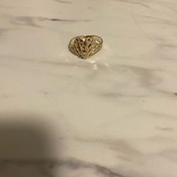 14k Gold Heart Nugget Ring