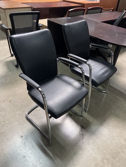 Italian Leather Guest Chairs