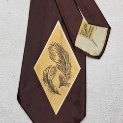Brown, Golden, Beige And Leaves Tie