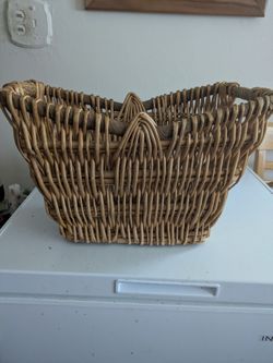 Large Wicker Woven Basket with Handles