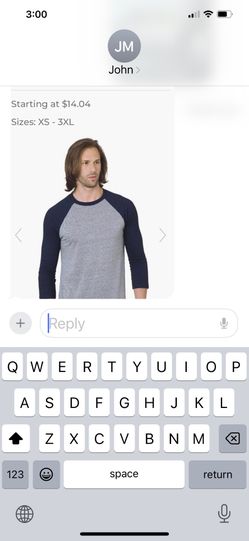 New Quality 3/4 Long Sleeve Heather Gray/Navy Tees Sz 2x