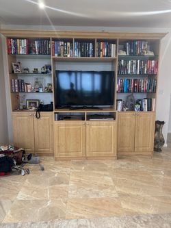 Storage / TV wall unit light wood