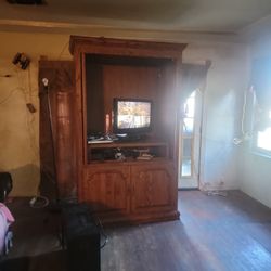 Solid Oak Entertainment Center