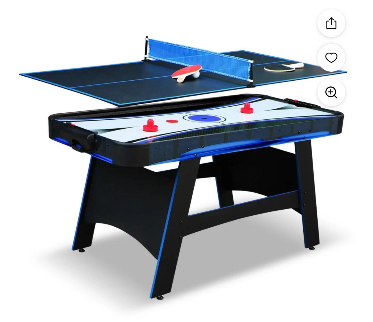 Hathaway Bandit Air Hockey Table, 5-ft, Black/Blue