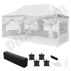 Canopy Tent 10x20 Gazebo Party T |ent Heavy Duty Pop Up w/Sidewalls &Sand Bags/🔥//