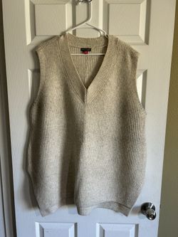 Beige 3x Plus Size Sweater Vest