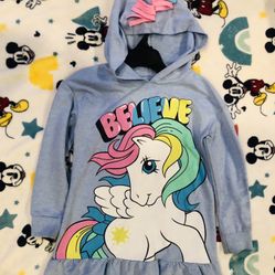 My Little Pony  Girls Hooded Long Sleeve Cosplay Dress, Size 6
