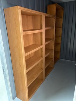 3 Wood Bookcases