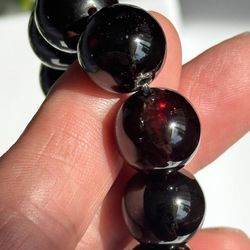 14mm Dark Burgundy Garnet Bracelet 