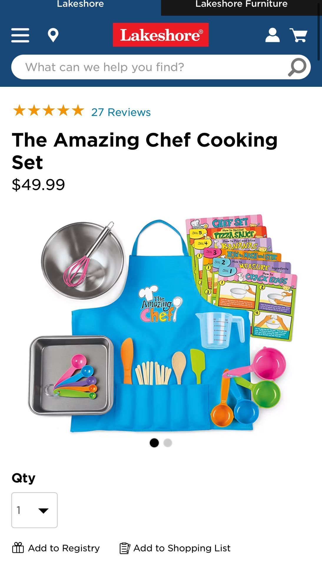 The Amazing Chef Cooking Set By Lakeshore