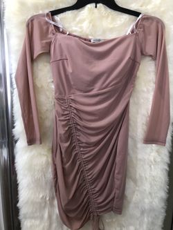 Papaya Pink Drawstring Dress “M”