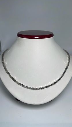 14k white gold baht link 20” necklace