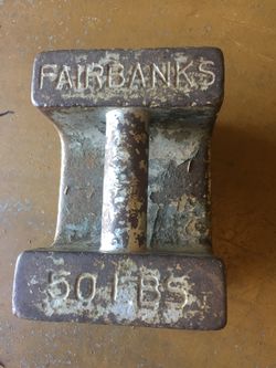 Antique Fairbanks 50lb calibration weight. Kettlebell