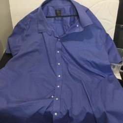 Men’s DXL GS Big & Tall Blue Dress Shirt.  Size 24 BIG. Pre-owned Comfortable 
