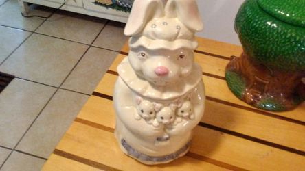 Mother Rabbit Cookie Jar