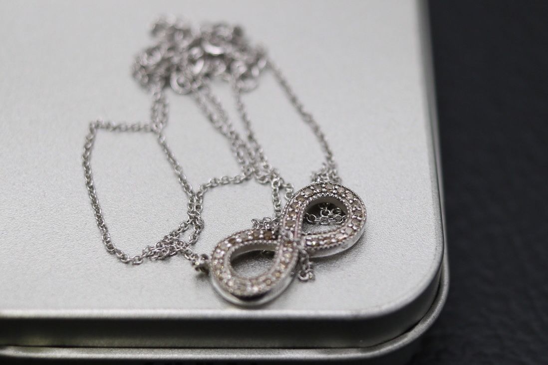 Sterling silver infinity necklace