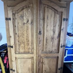 Two Large Solid Wood Cabinets for House or Garage 