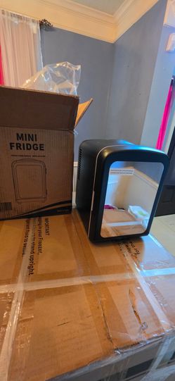 Black Mini Fridge with Glass Door