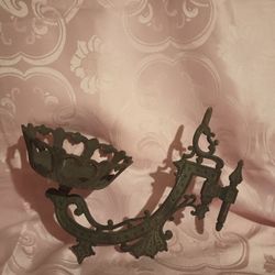 Vintage Eastlake Cast Iron Oil Lamp Sconce Bracket 