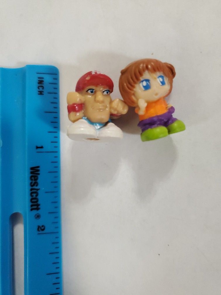 2 Rare Squinkies Mini Figures WWE Wrestling Miniature 1" John Cena Wrestler Figures