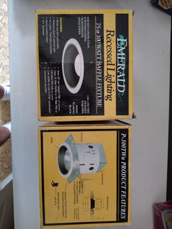 2 EMERALD RECESSED LIGHTING 75 OR 100 WATT BAFFLE FIXTURE P-300TWn  BLACK  NEW