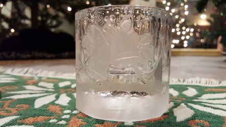 Christmas glass candle holders