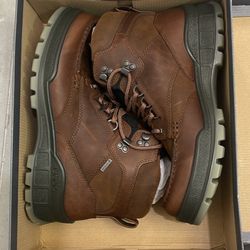 ECCO Men’s Gore Tex Mid High Hiking Boots Leather Brown Size 8-8.5