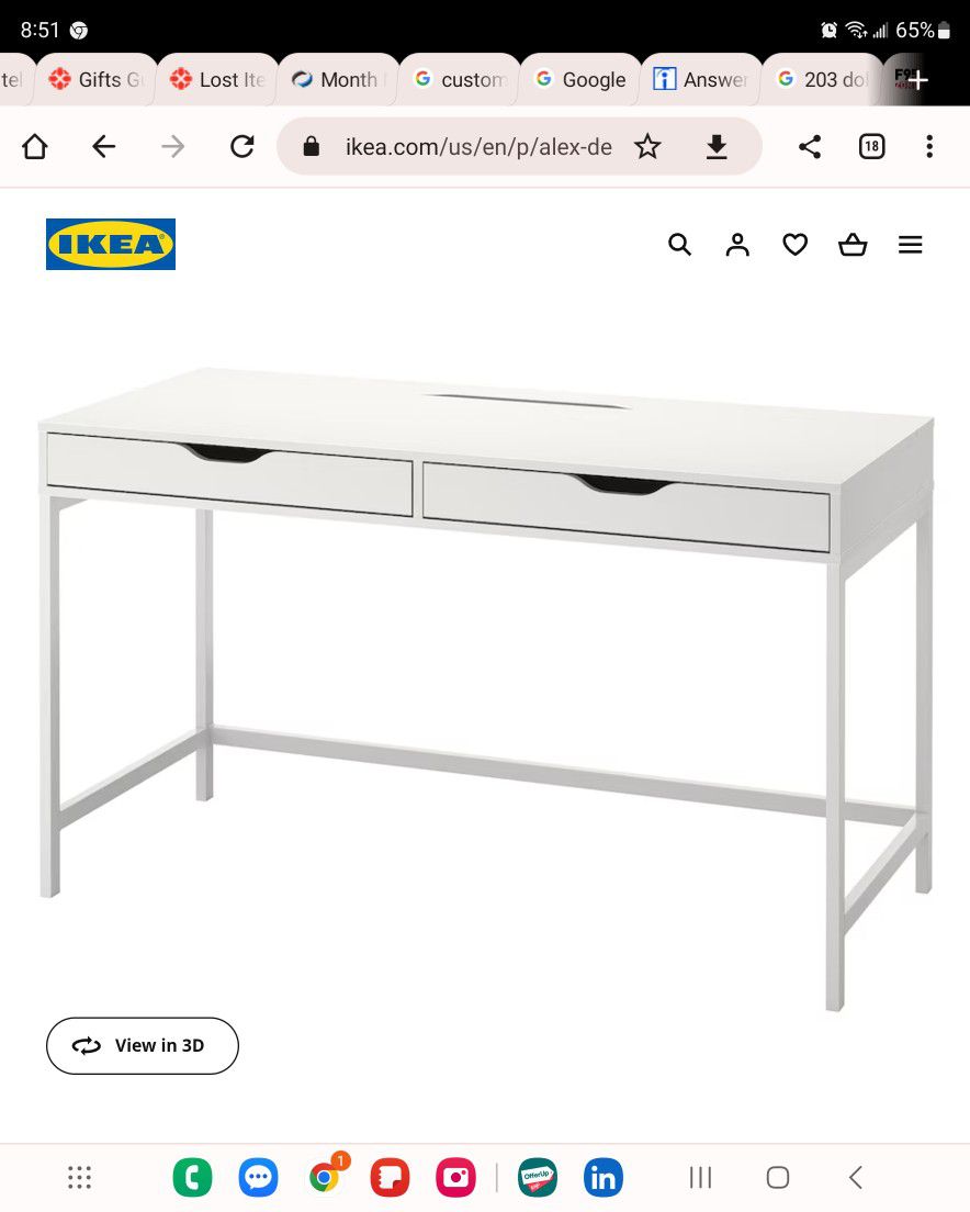 Alex Ekby White Desk Combo From Ikea GREAT Condition!!!